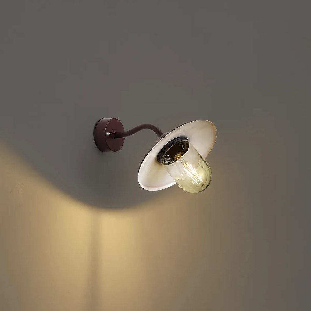 Lampada da parete da esterno classica rosso scuro IP44 - Monaco