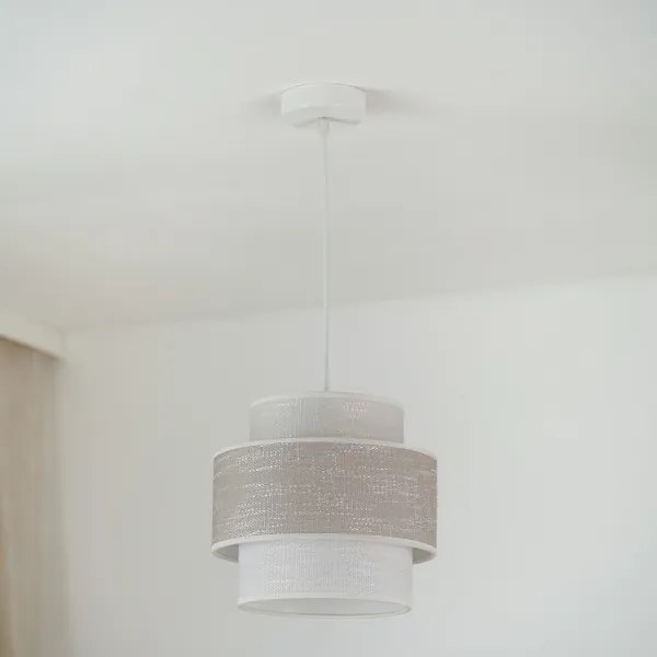 Brilagi - Lampadario a sospensione con filo DOVER SPACE 1xE27/15W/230V diametro 25 cm grigio/color crema