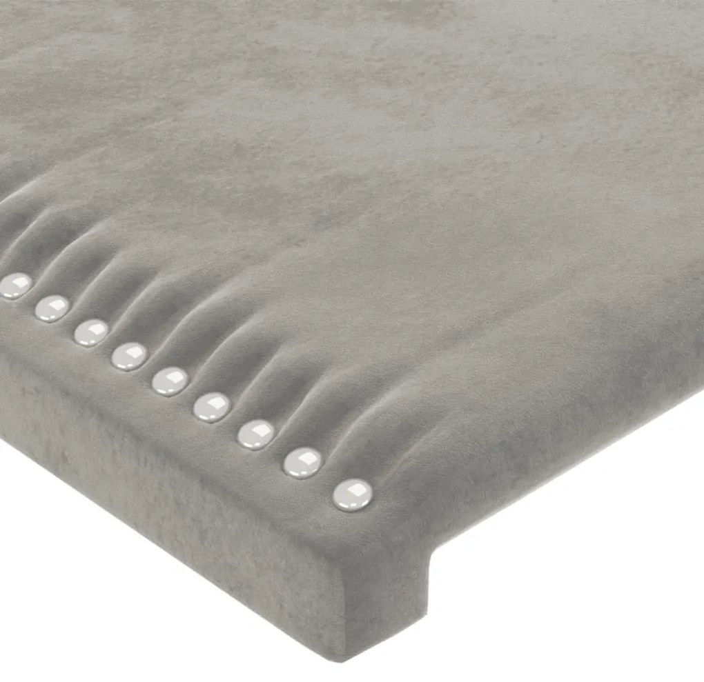 Testiere 2 pz grigio chiaro 100x5x78/88 cm in velluto