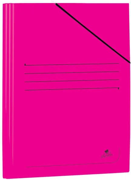 Cartella Mariola Folio in Cartoncino Laminato 500gr/m2 - Misure 34x25cm - Chiusura con Gomma Elastica - Colore Fucsia