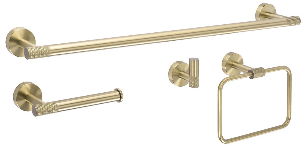 Set accessori da bagno GRID Brush Gold 4 pezzi