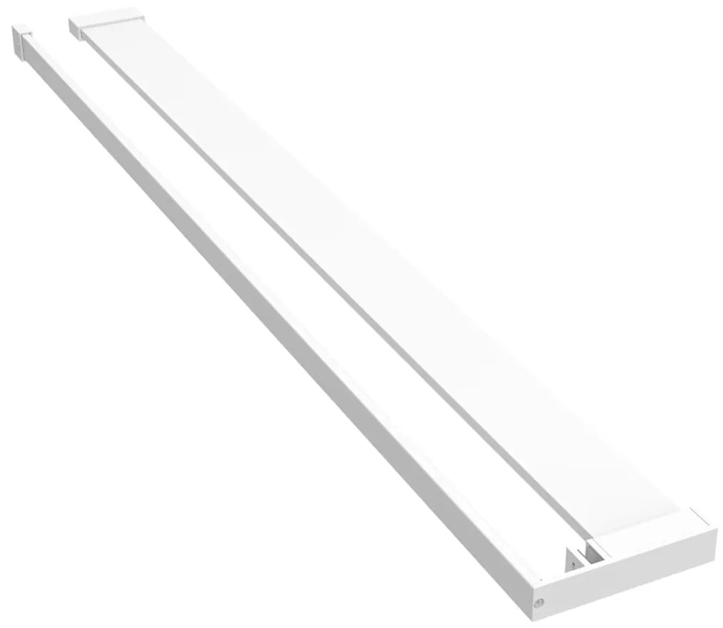 Parete Doccia con Mensola Bianco 100x195cm Vetro ESG e Alluminio