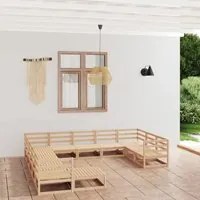 Set Divani da Giardino 12 pz in Legno Massello di Pino 3076054