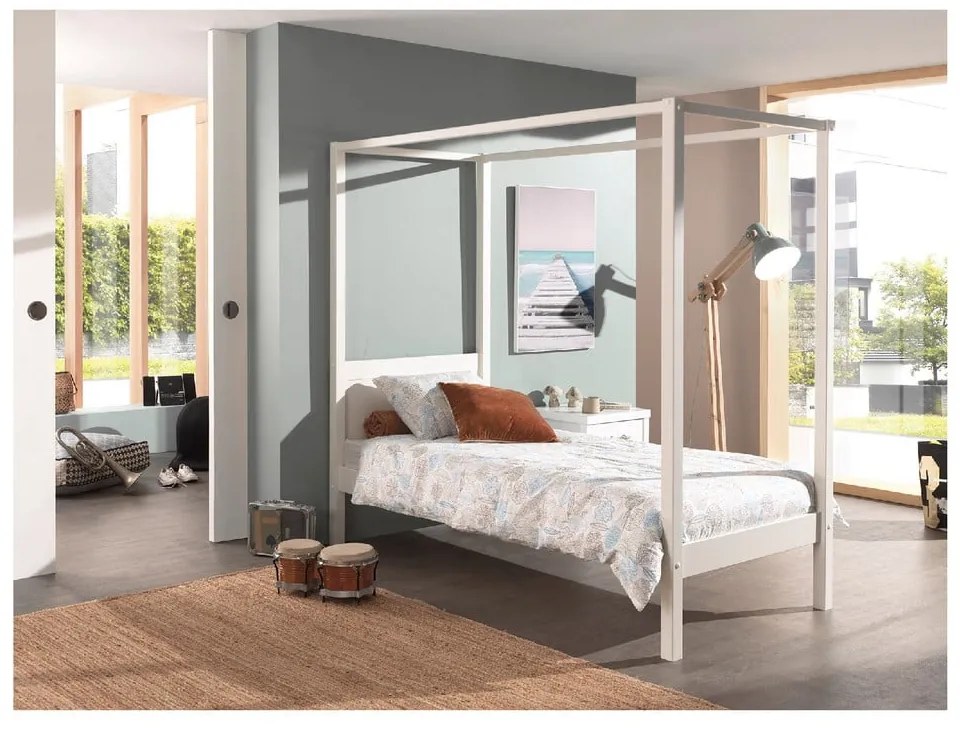 Letto bianco per bambini 90x200 cm PINO CANOPY - Vipack