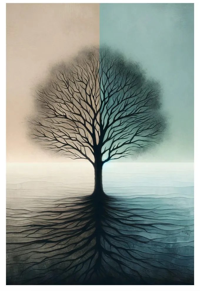 Quadro su tela – Albero di luce e ombra