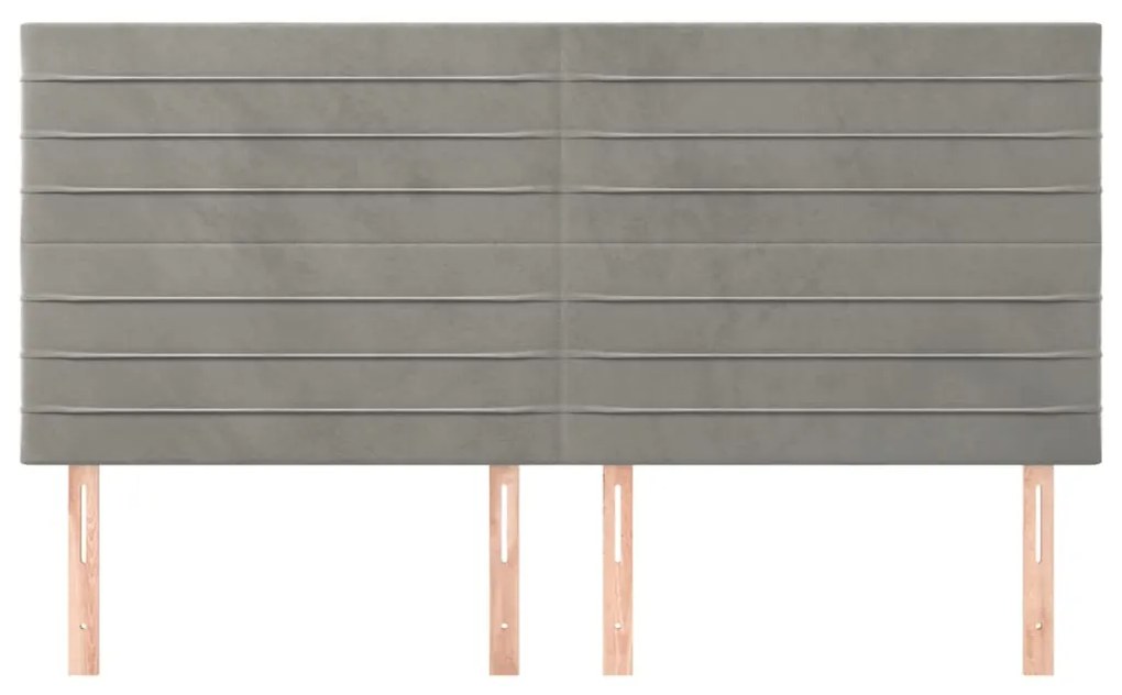 Testiere 4 pz grigio chiaro 100x5x78/88 cm in velluto