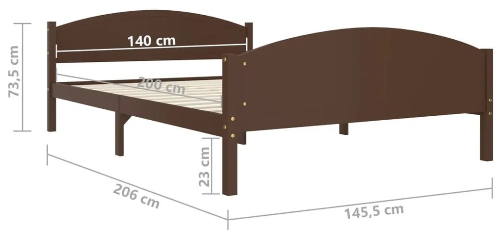 Giroletto Marrone Scuro in Legno Massello di Pino 140x200 cm