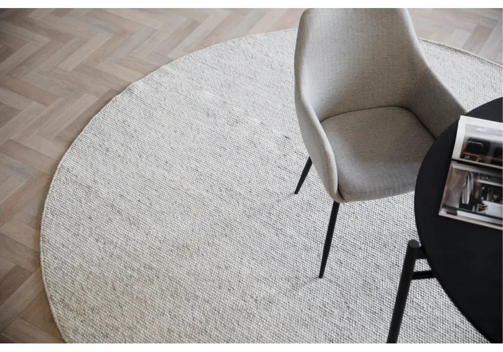 Tappeto rotondo in lana grigio chiaro ø 250 cm Auckland - Rowico
