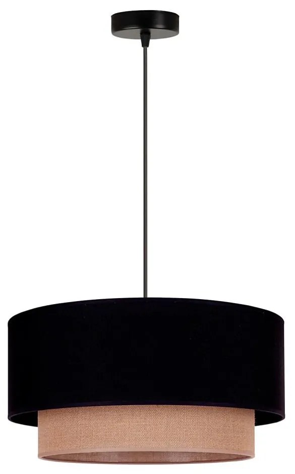 Duolla - Lampadario a sospensione con filo BOHO 1xE27/15W/230V diametro 45 cm nero/marrone