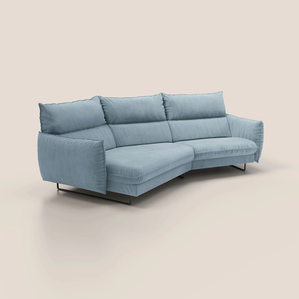 Monamour divano moderno angolare con opzione relax elettrico in microfibra smacchiabile impermeabile T11 carta da zucchero