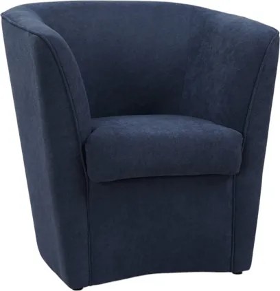 Poltrona Blu in tessuto antimacchia moderna imbottita