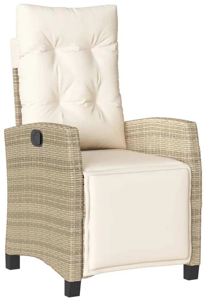 Set da pranzo da giardino 9 pz con cuscini beige in polyrattan