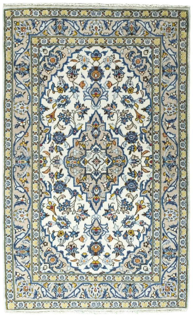 Kashan Tappeto 100 x 160 Beige (Iran) Annodato A Mano