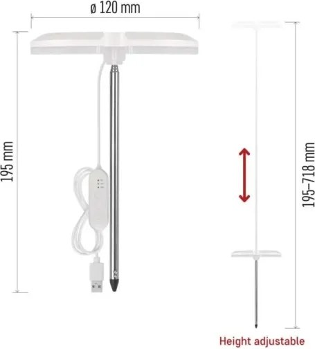 Lampada LED dimmerabile da interno per la coltivazione di piante GROW LED/8W/5V