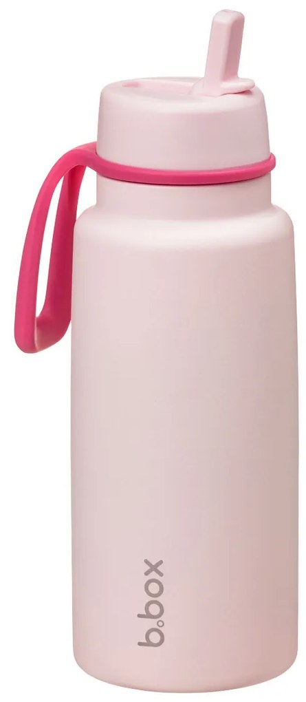 Bottiglia termica in acciaio inox con cannuccia 1l - rosa