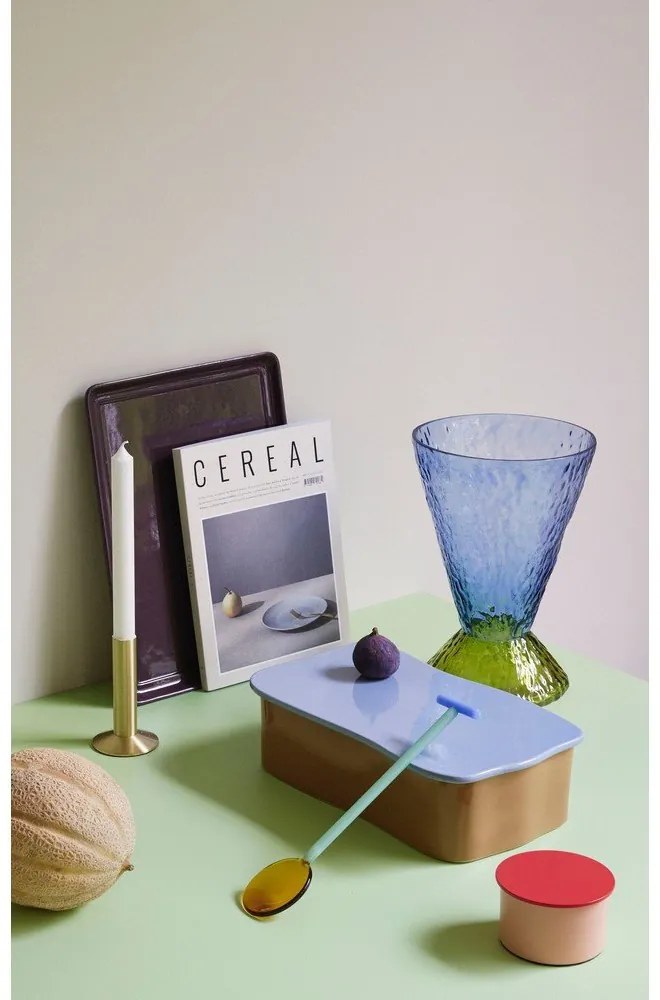 Vaso in vetro blu fatto a mano Abyss - Hübsch