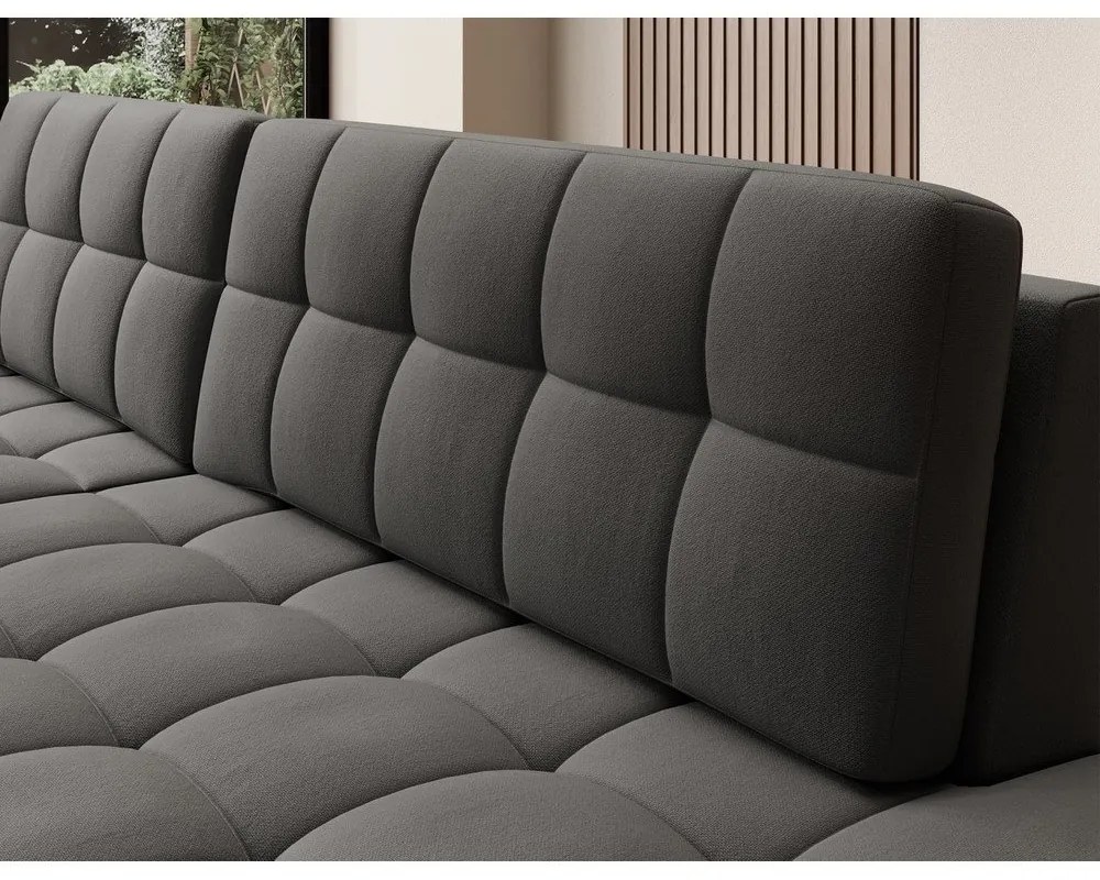 Divano angolare grigio tortora allungabile (con penisola a sinistra/con chaise lounge) con rivestimento in velluto Blezalt – ELTAP