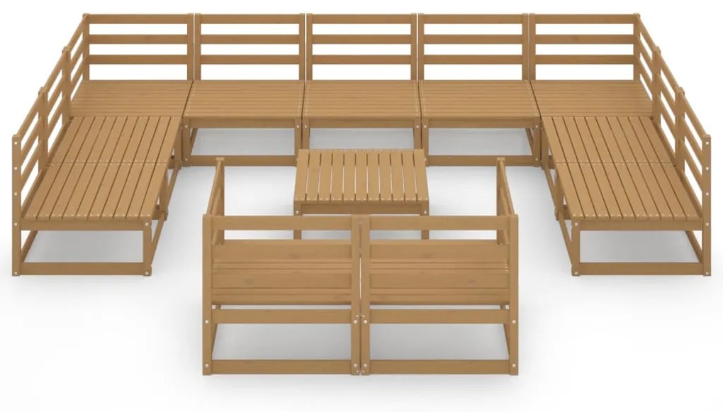 Set divani da giardino 12 pz in legno massello di pino