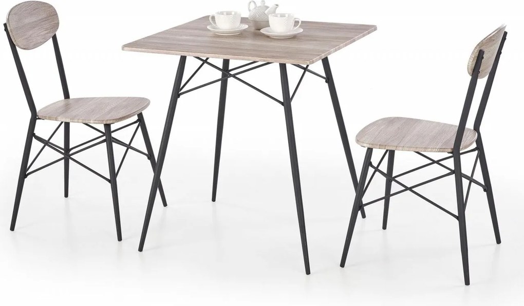 Set da pranzo Kabir con 2 sedie