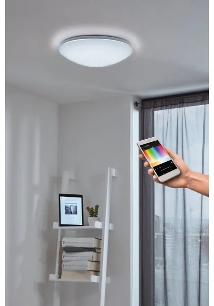 Eglo 33219 - Plafoniera LED RGB GIRON-C LED/17W/230V Ø 30 cm bianca