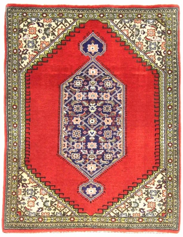 Ghom Tappeto persiano 100 x 80 Rosso (Iran) Annodato A Mano