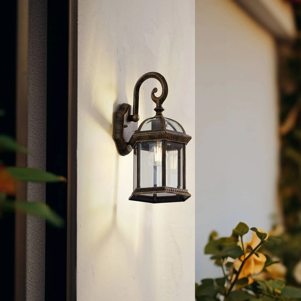 Applique da esterni Adelisa Lindby, dimmerabile, Bronzo / Ottone antico, Alluminio, Campagna / Rustiche, Applique da esterni