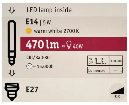 Lampadina LED dimmerabile MOSAIC G125 E27/5W/230V 2700K - Paulmann 28747
