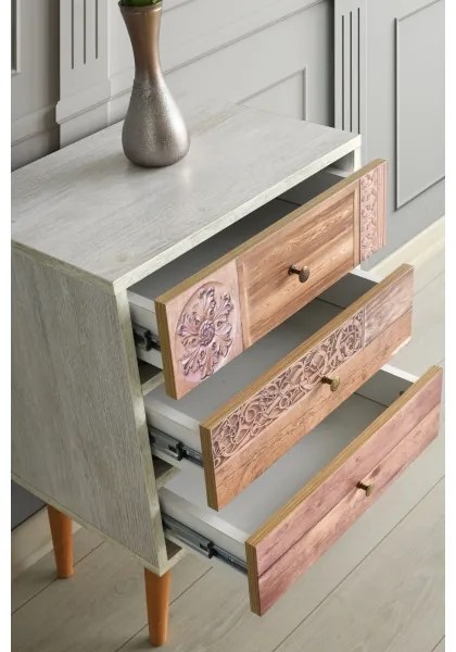 Cassettiera LIZA 68x50 bianco/marrone