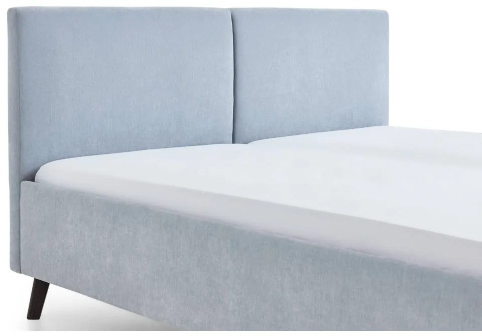 Letto matrimoniale imbottito azzurro con rete inclusa 160x200 cm Piano – Meise Möbel