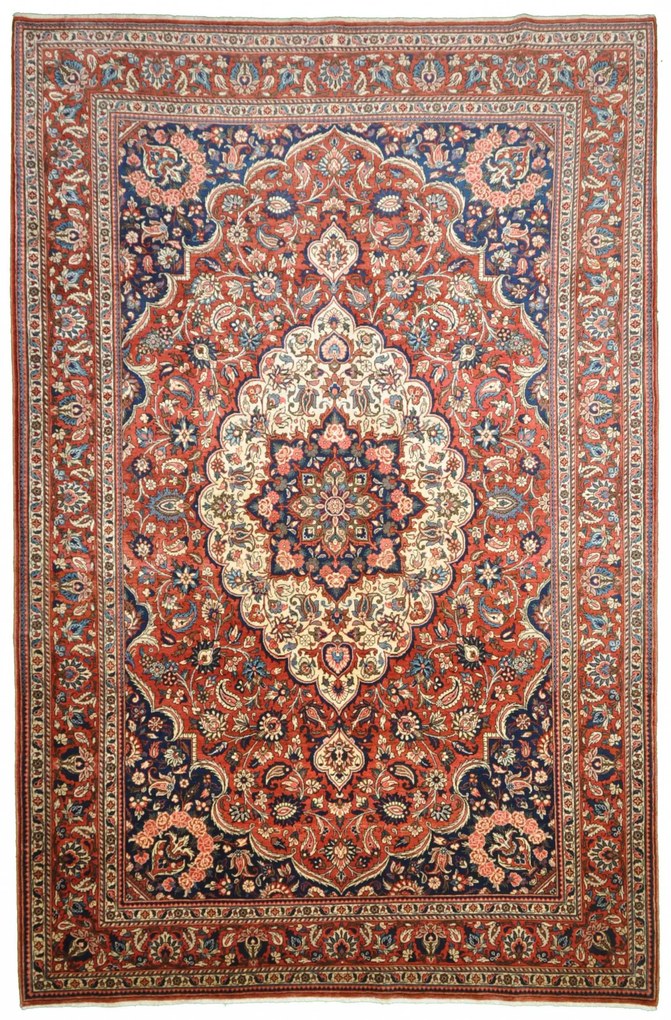 Bakhtiar Tappeto 210 x 310 Rosso (Iran) Annodato A Mano