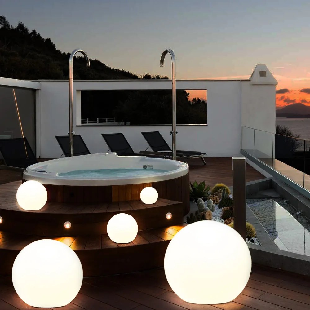 Lampada Sfera da Giardino 20cm Luce Illuminazione Esterno Attacco E27 Bianco...