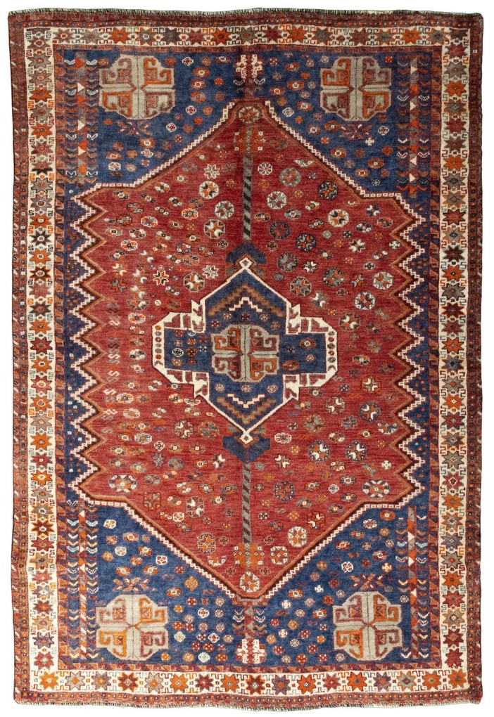 Shiraz Tappeto persiano 170x250 Rosso (Iran) Annodato A Mano