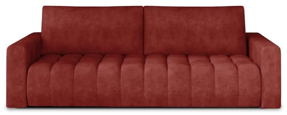 Divano rosso allungabile/con contenitore e rivestimento in velluto 247 cm Lazaro – ELTAP