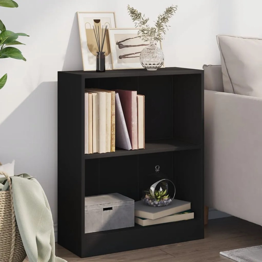 Libreria Nera 60x24x76 Cm İn Legno Multistrato /
