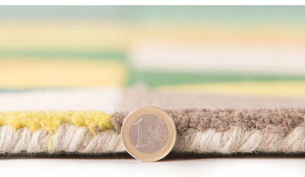 Tappeto in lana giallo/verde 60x230 cm Prism - Flair Rugs