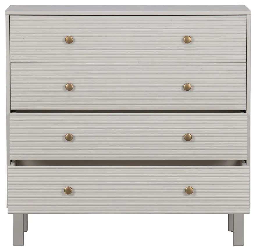 Cassettiera bassa grigio chiaro in legno di pino 94x91 cm Madu - WOOOD