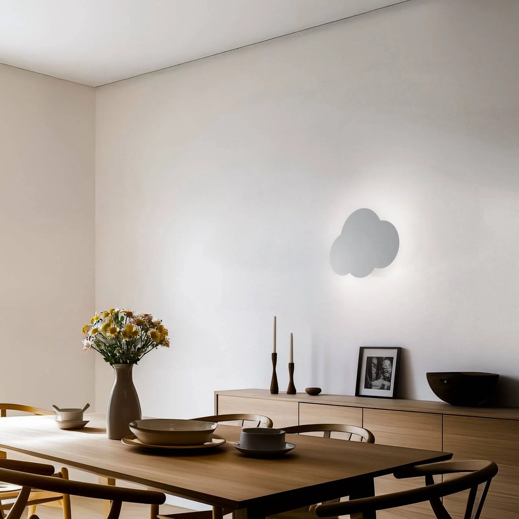 Applique Cloud, grigio, larghezza 38 cm, metallo, nuvola, G9 Cloud TK Lighting, dimmerabile, Alluminio / Grigio / Zincato, Cameretta, Metallo, Giovanile, Applique