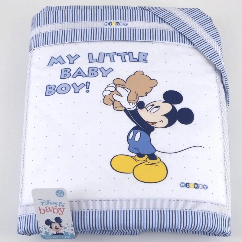 Trapunta Culla Disney Mickey Mouse 70x80 cm  Colore Azzurro, Dimensioni e Misure Culla