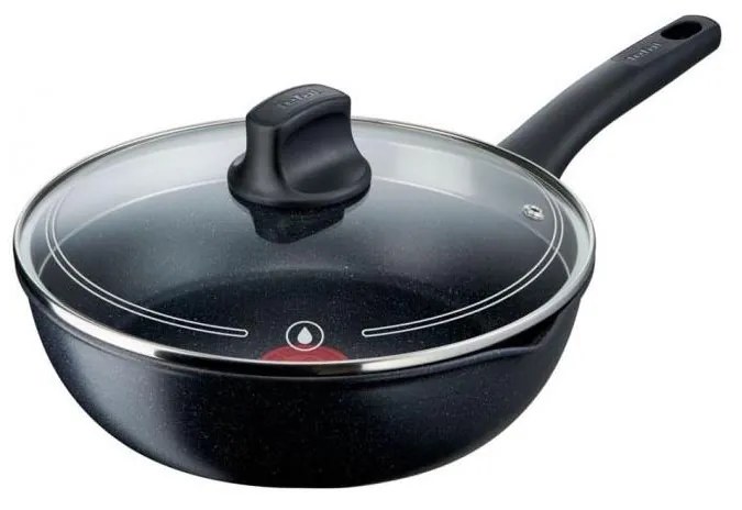 Tefal - Padella con coperchio BLACK STONE 26 cm
