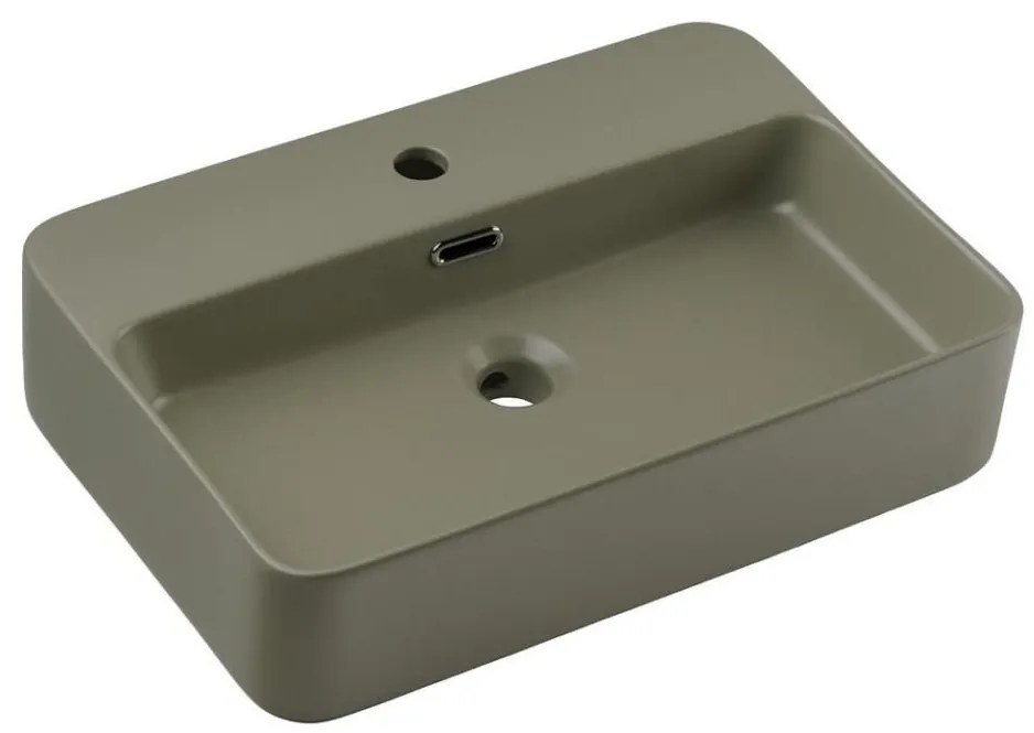 COMAD TRUST 2 OLIVER GREEN (E-6282) - Lavabo da appoggio TRUST 55x38 cm verde