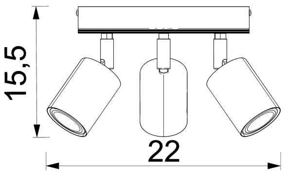 Faretto TULON 3xGU10/8W/230V nero/quercia