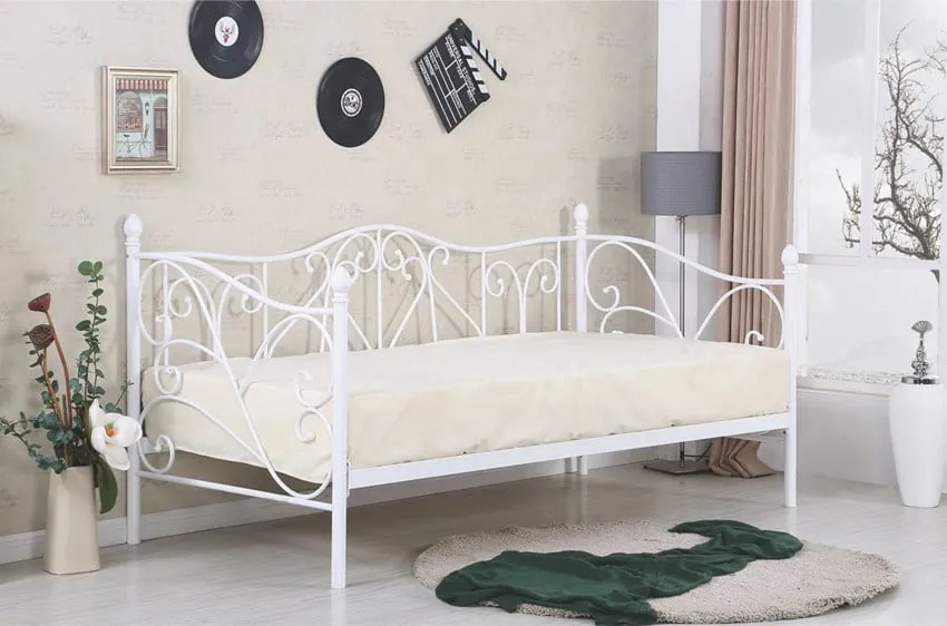 Letto Sumatra in metallo bianco - 90x200 cm