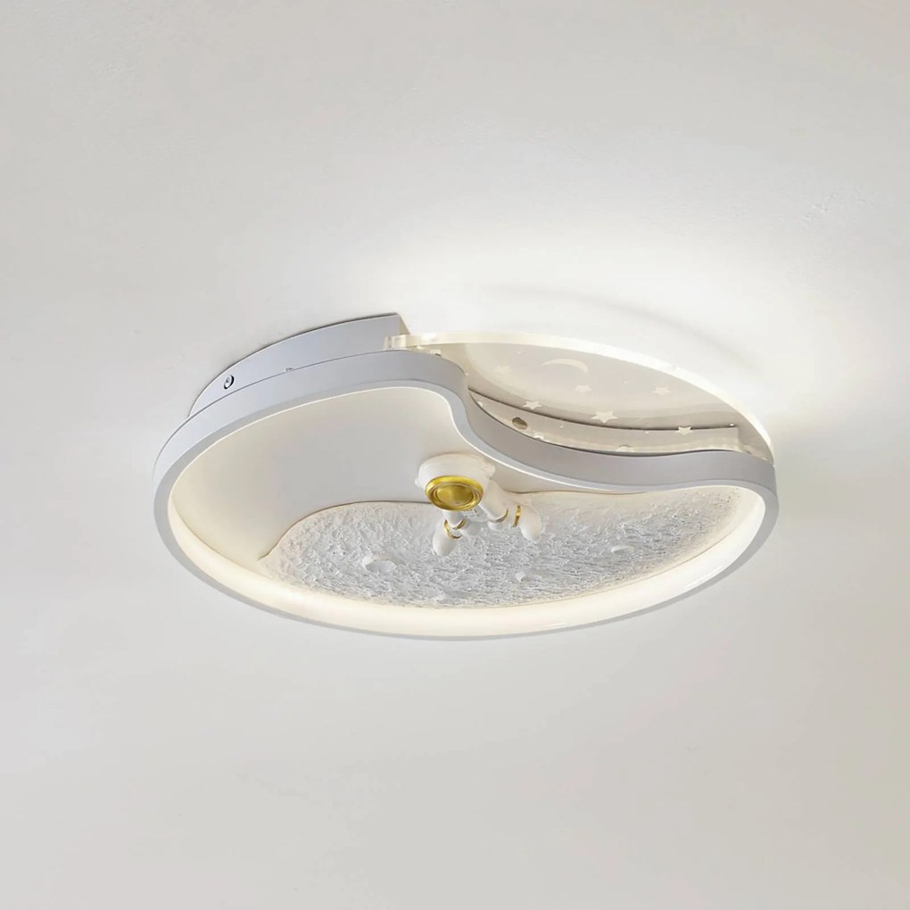 Plafoniera a LED Kosmo Lindby, Bianco / Opale, Soggiorno / Sala da pranzo, Plastica, Giovanile, Plafoniera LED