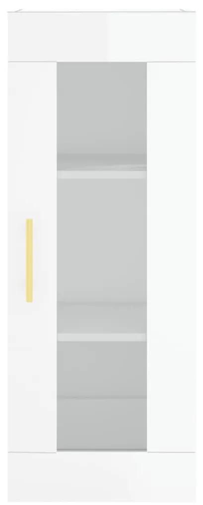 Credenza 34,5x34x180 cm in Legno Multistrato Bianco Lucido