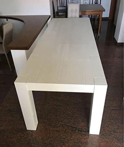 Tavolo da pranzo allungabile in legno abete bianco moderno 180 x 90