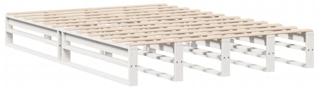 Letto senza materasso bianco 120x200 cm legno massello di pino