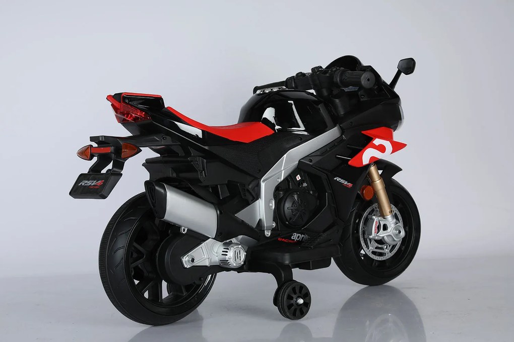 Moto Elettrica per Bambini 12V con Licenza Aprilia RSIV Small Nera...