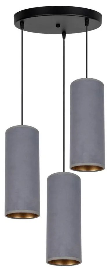 Lampadario a sospensione con filo AVALO 3xE27/60W/230V diametro 35 cm grigio