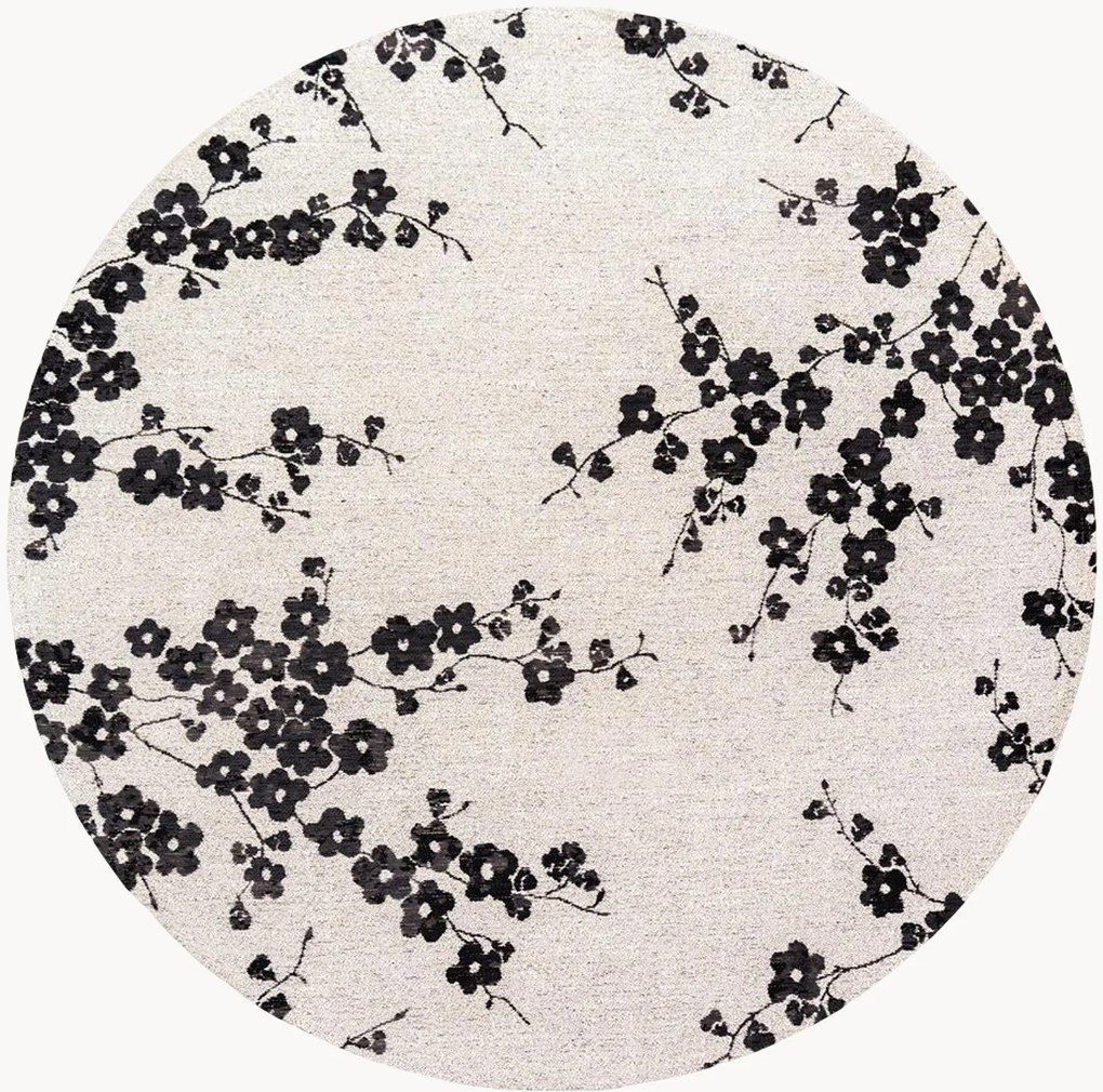 Tappeto rotondo jacquard lavabile da interno-esterno Sakura