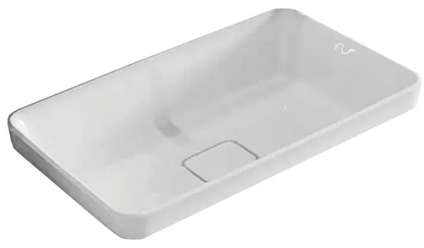 Lavabo d'appoggio rettangolare Eklettica H 16 cm in ceramica bianco